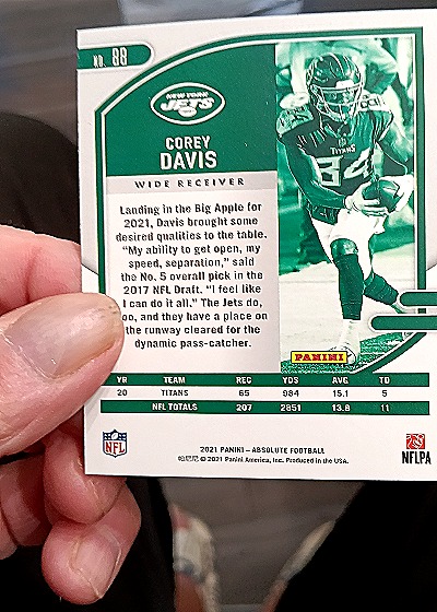 2021 Panini Absolute Football #88 Corey Davis — back