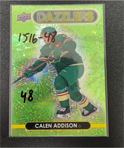 2021-22 Upper Deck Series 2 Dazzlers Green #DZ-75 Calen Addison — front