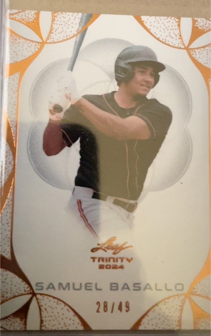 2024 Leaf Trinity #28/49 Samuel Basallo — front