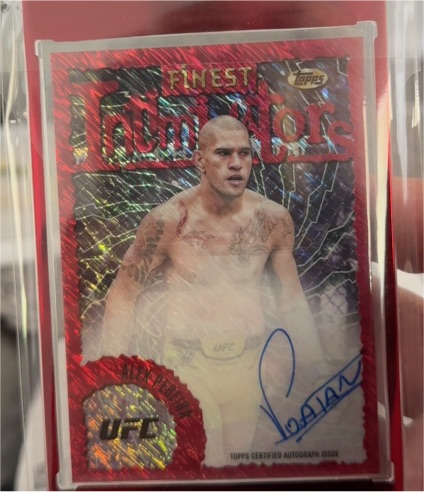 2024 Topps Finest UFC Intimidators Alex Pereira Red Shimmer Autograph — front