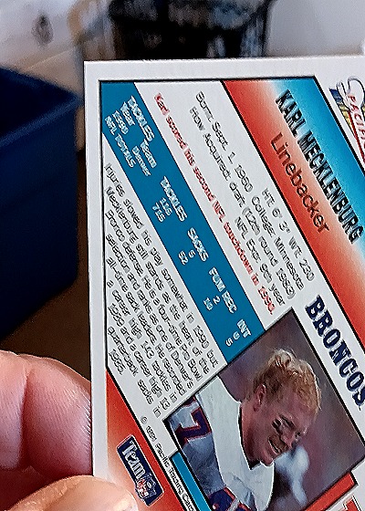 1991 Pacific #87 Karl Mecklenburg — back