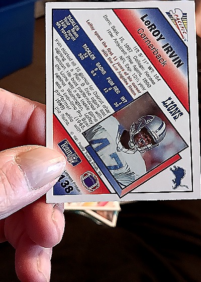 1991 Pacific #538 Leroy Irvin — back