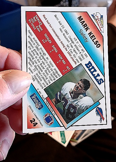 1991 Pacific Football #24 Mark Kelso — back