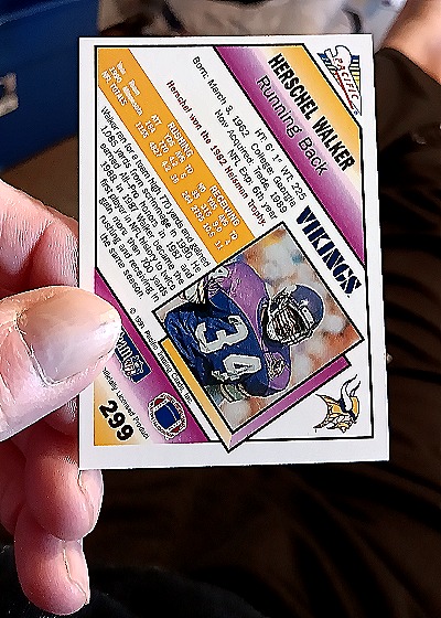 1991 Pacific #299 Herschel Walker — back