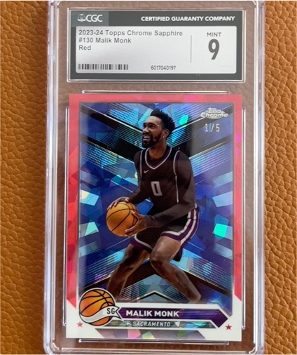 2023-24 Topps Chrome Sapphire #130 Malik Monk — front