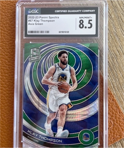 2022-23 Panini Spectra #67 Klay Thompson Asia Green — front