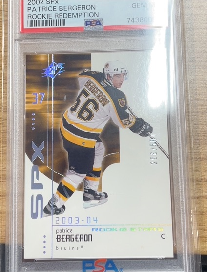 2002-03 Upper Deck SPx #37 Patrice Bergeron Rookie Redemption — front