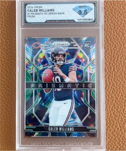 2024 Panini Prizm #1 Prizmatic Green Wave Prizm Caleb Williams Rookie Card — front