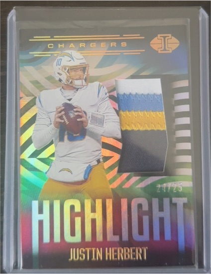 2021 Panini Illusions Highlight Swatches #HS-JH Justin Herbert — front
