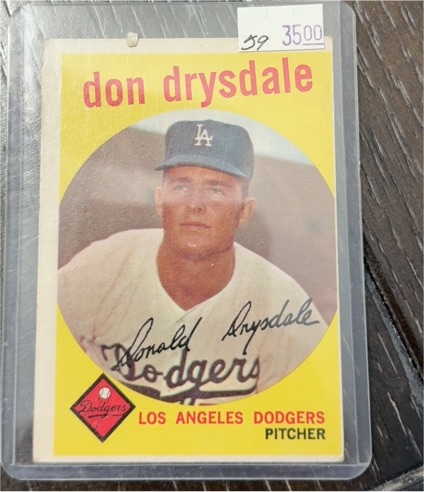 1959 Topps #387 Don Drysdale — front