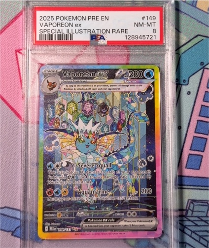 2025 Pokémon Prismatic Evolutions #149 Vaporeon EX Special Illustration Rare — front