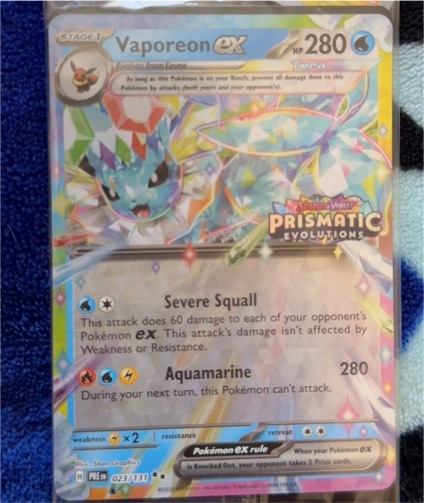 2025 Pokémon #023 Vaporeon ex Prismatic Evolutions — front