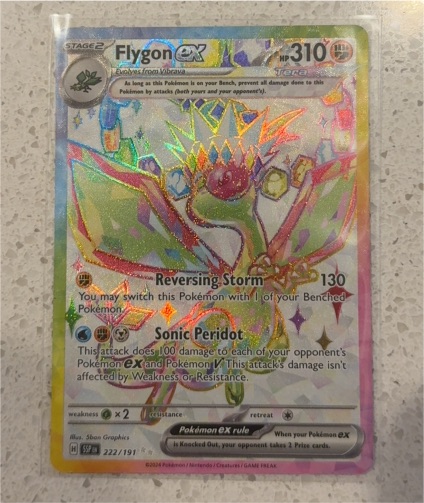 2024 Pokemon SV08: Surging Sparks #222/191 Flygon ex — front
