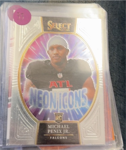 2024 Panini Select #10 Michael Penix Jr. Neon Icons Rookie Atlanta Falcons — front