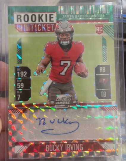 2024 Panini Contenders Optic #122 Bucky Irving Rookie Ticket — front