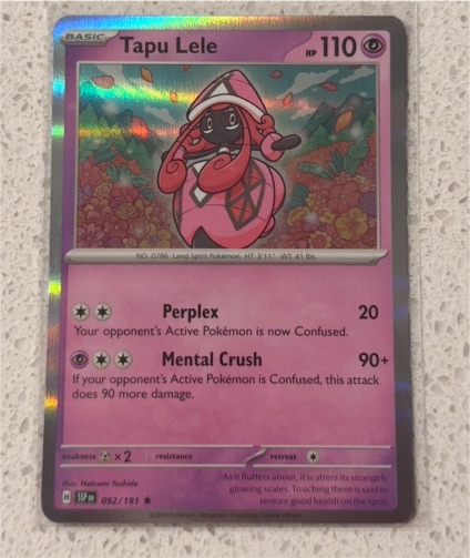 2024 Pokemon SV08: Surging Sparks #092 Tapu Lele — front