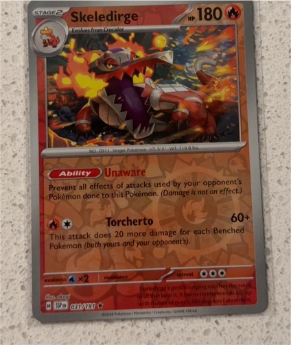 2024 Pokémon SV08: Surging Sparks #031 Skeledirge — front