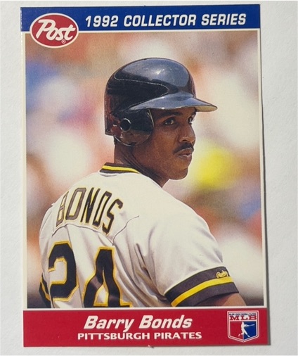 1992 Post #15 Barry Bonds Pittsburgh Pirates — front