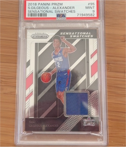 2018 Panini Prizm #95 Shai Gilgeous-Alexander Sensational Swatches — front