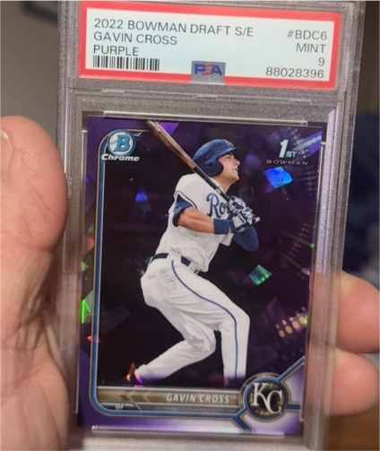 2022 Bowman Draft S/E #BDC6 Gavin Cross Purple — front