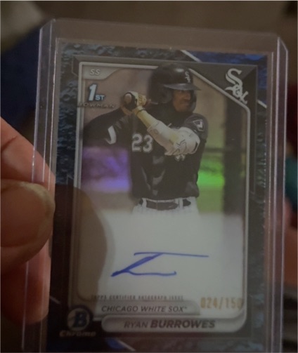 2024 Bowman Chrome Prospect Autographs #CPA-RBU Ryan Burrowes — front