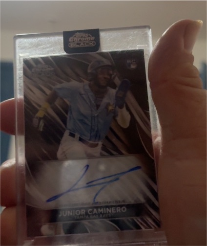 2025 Topps Chrome Black #CBA-JC Junior Caminero — front