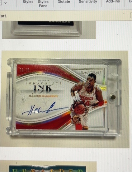 2022-23 Panini Immaculate Collection Immaculate Ink #II-HO Hakeem Olajuwon — front