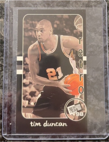 1998 Press Pass Double Threat Retro #RT30 Tim Duncan — front
