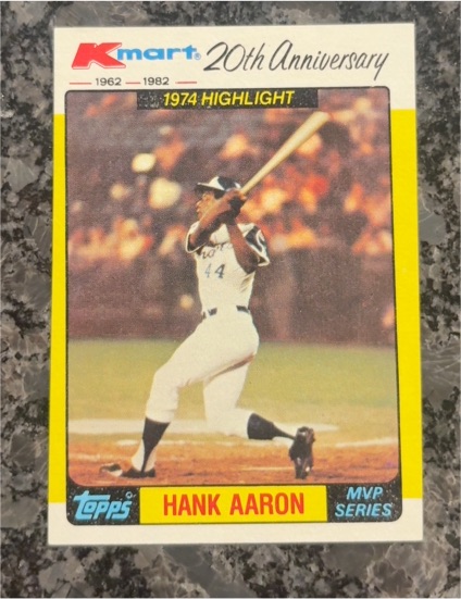 1982 Topps Kmart 20th Anniversary MVP Series #43 Hank Aaron — front