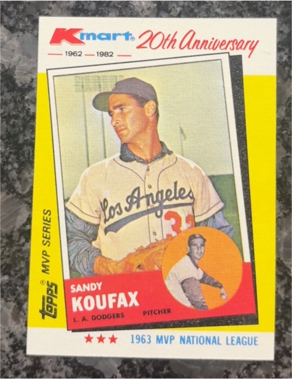 1982 Topps Kmart 20th Anniversary #4 Sandy Koufax — front