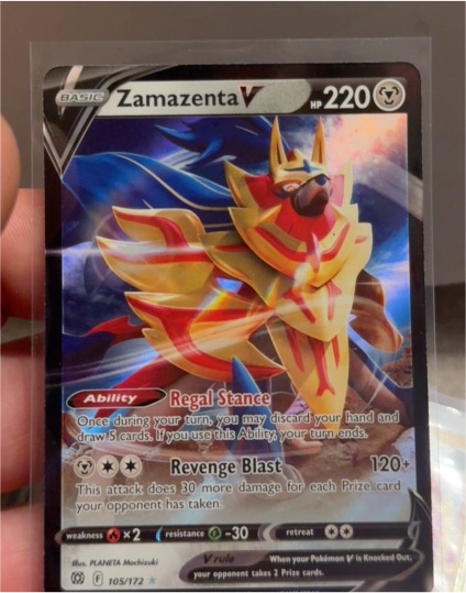 2021 Pokémon TCG Sword & Shield: Brilliant Stars #105 Zamazenta V — front