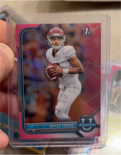 2022 Bowman University #4 Bryce Young 1st Bowman Pink Refractor — front