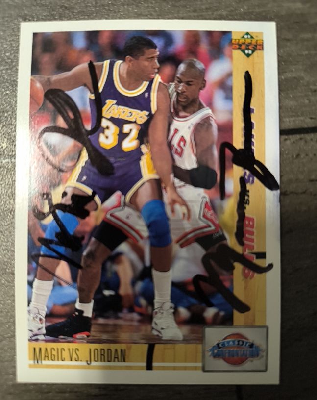 1991-92 Upper Deck #34 Magic vs. Jordan — front
