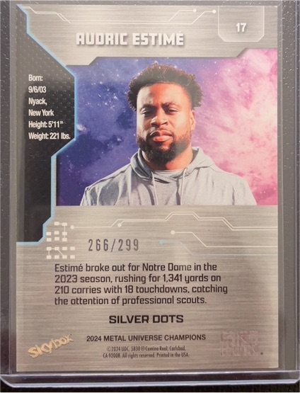 2024 Skybox Metal Universe Champions #17 Audric Estime — front