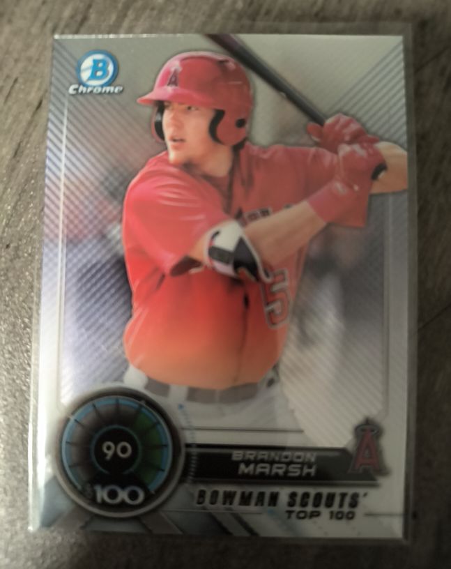 2018 Bowman Chrome Scouts' Top 100 #BTP-90 Brandon Marsh — front