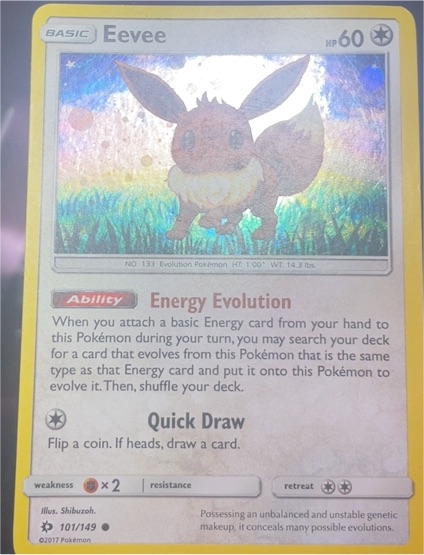 2017 Pokémon Sun & Moon #101 Eevee — front