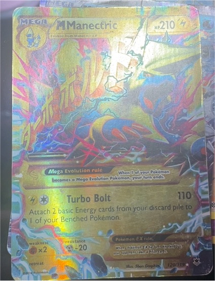 2014 Pokémon XY Phantom Forces #120 M Manectric EX — front