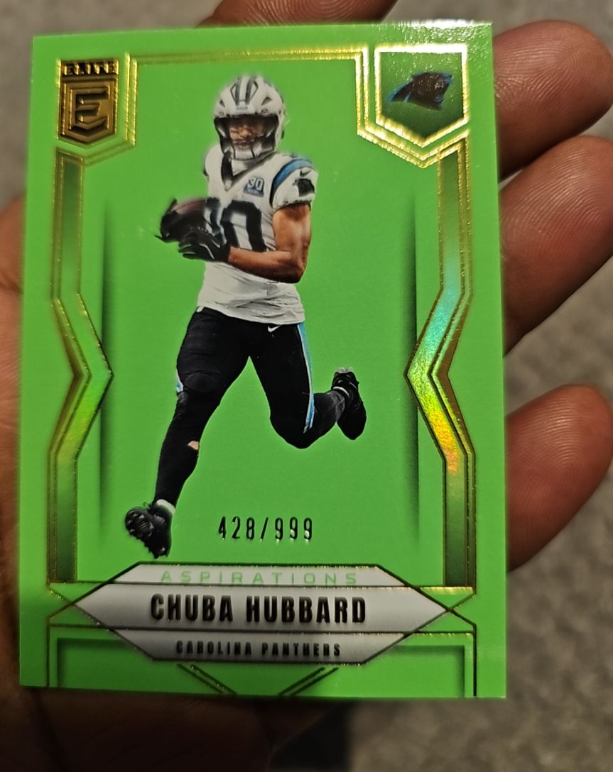 2025 Panini Donruss Elite #86 Chuba Hubbard Aspirations Lime Green — front