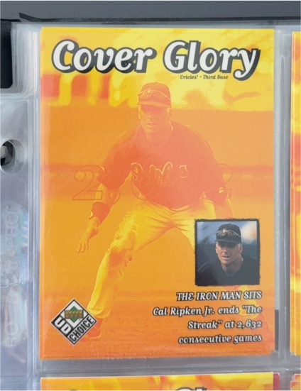 1999 Upper Deck Choice #36 Cal Ripken Jr. Cover Glory — front