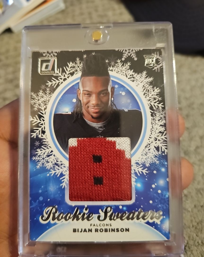 2023 Donruss #HS-BRO Bijan Robinson Rookie Holiday Sweater — front