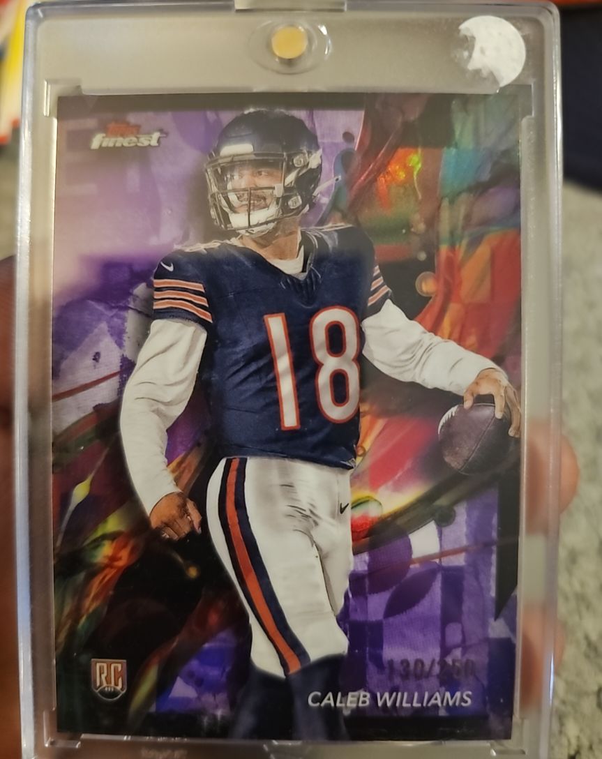 2024 Topps Finest #61 Caleb Williams Rookie Common Checkerboard Refractor — front