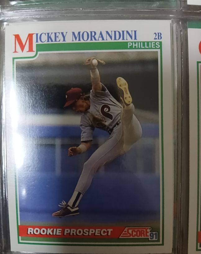 1991 Score #376 Mickey Morandini Rookie Prospect Philadelphia Phillies — front