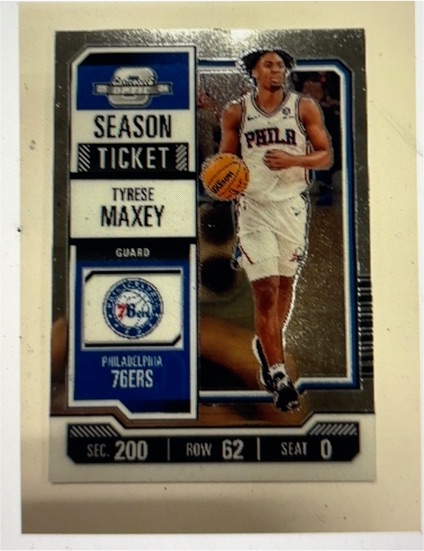 2023-24 Panini Contenders Optic Season Ticket #7 Tyrese Maxey — front