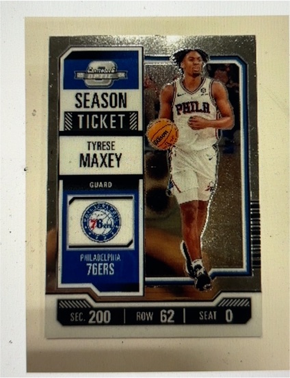 2023-24 Panini Contenders Optic Season Ticket #19 Tyrese Maxey — front