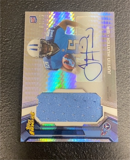 2013 Topps Finest Rookie Patch Autographs #RAPJH Justin Hunter — front