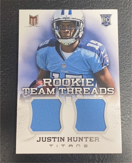 2013 Panini Momentum Rookie Team Threads Dual Jersey #Justin Hunter — front