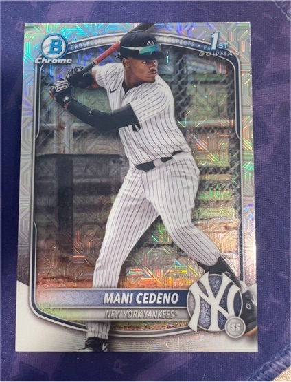 2025 Bowman Chrome #BCP-199 Mani Cedeno — front