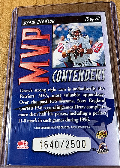 1998 Donruss MVP Contenders #15 Drew Bledsoe — front