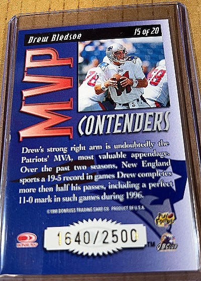 1998 Donruss MVP Contenders #15 Drew Bledsoe — back