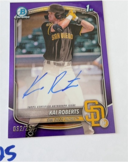 2025 Bowman Chrome #CPA-KR Kai Roberts — front